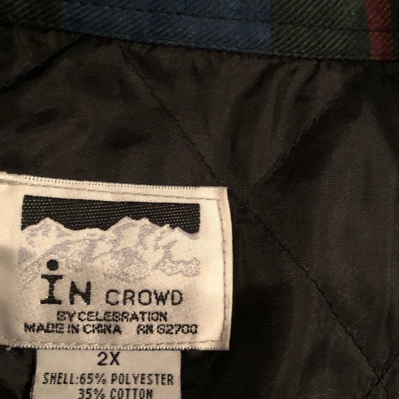 mens 2 X  blue flannel lightweight weight button up  small hole/pick LT front - Picture 3 of 4